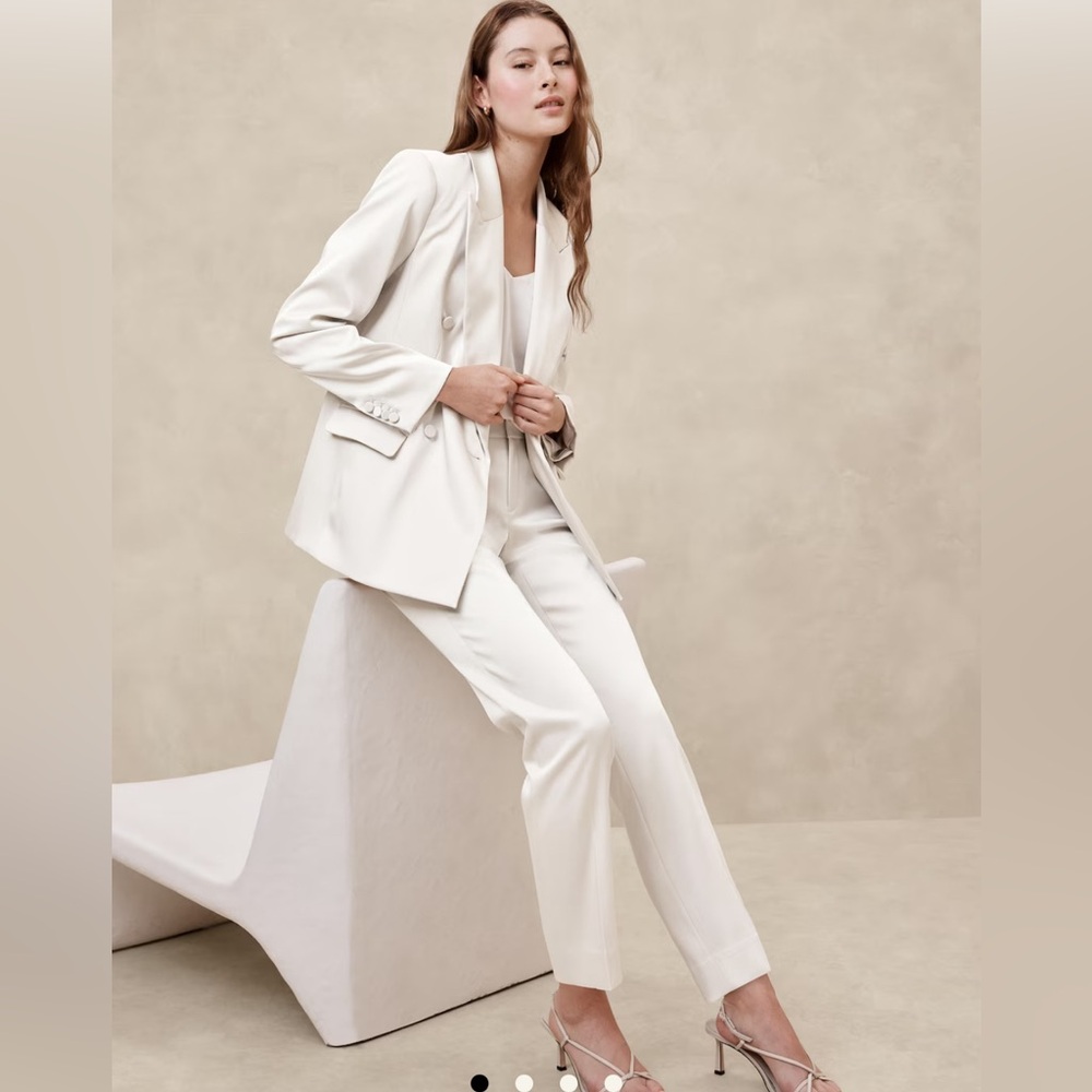 Banana Republic Suit Satin Ivory